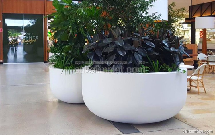 Yuvarlak Fiber Saksı